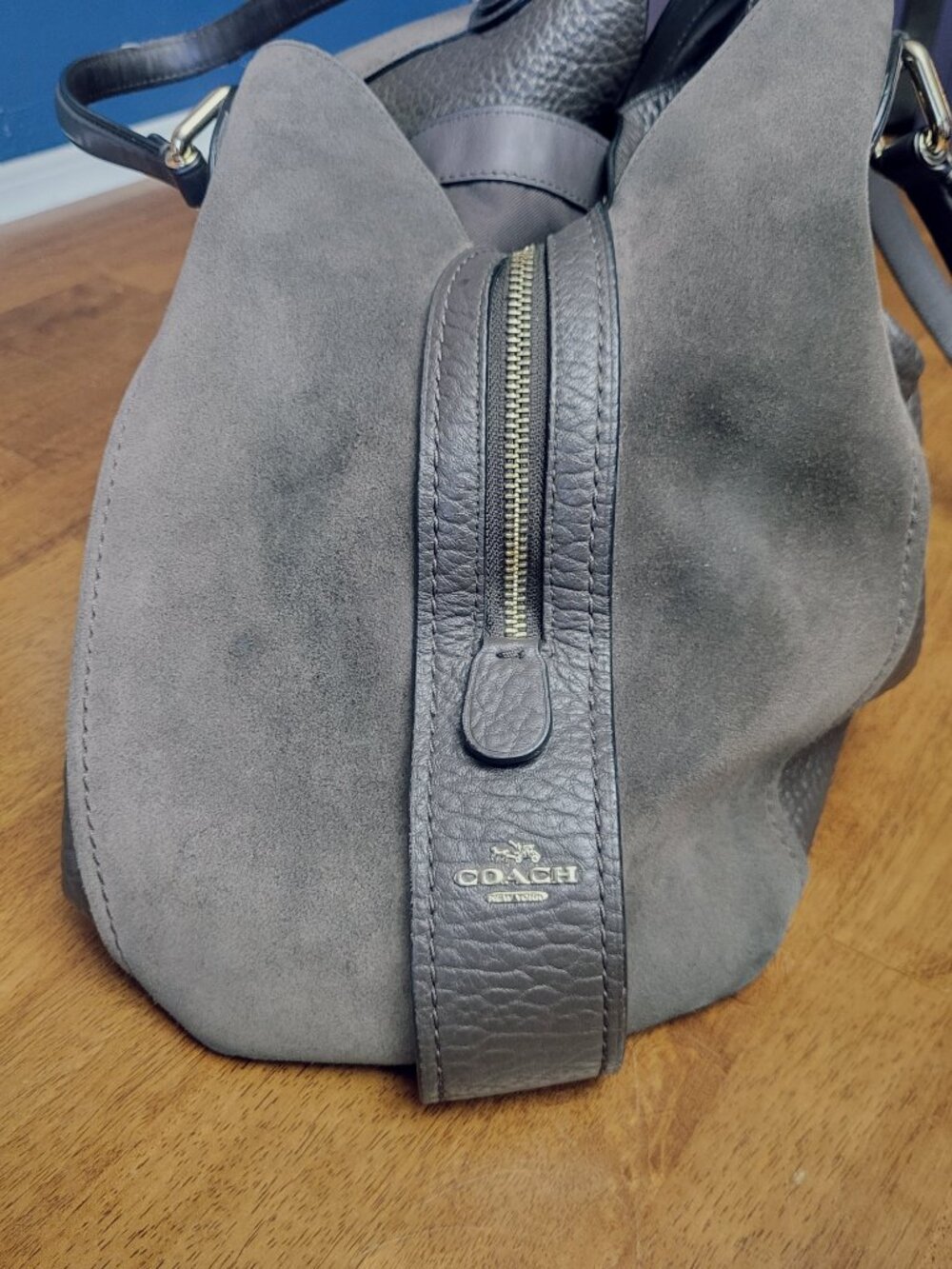 Coach ~ Edie Bag 42 ~ Mixed Leather Buffalo Embossed  Shoulder Bag / Purse - Picture 3 of 10